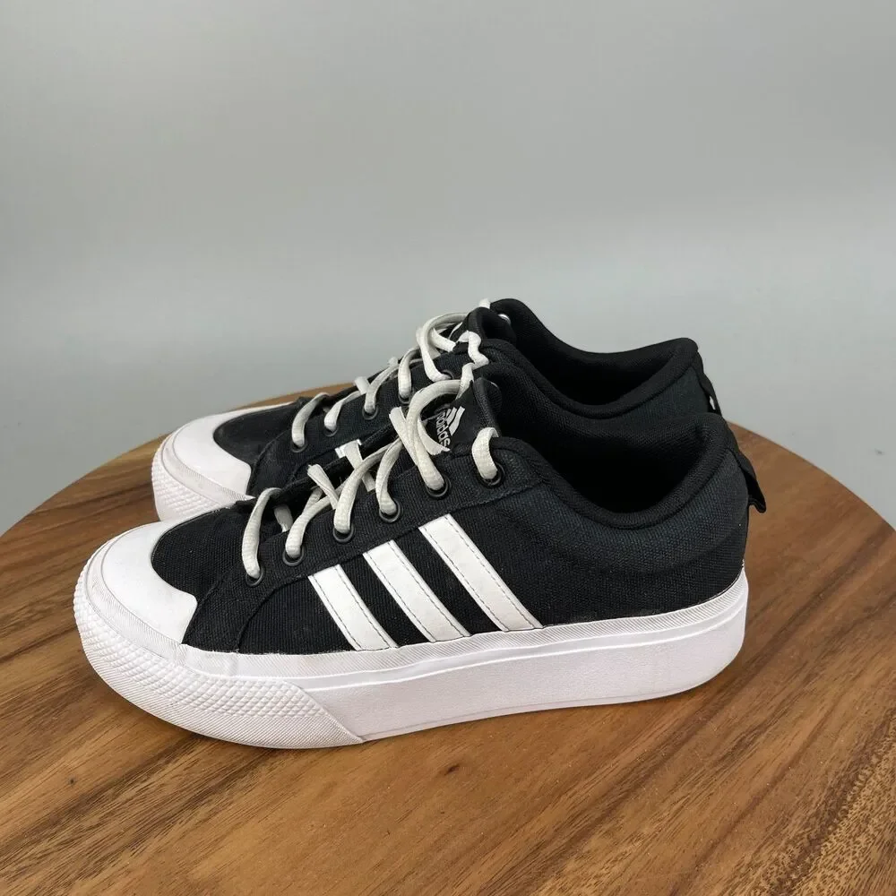adidas Bravada Shoes Womens Size 7.5 Black Platform Skate Walking Sneakers - Picture 3 of 9